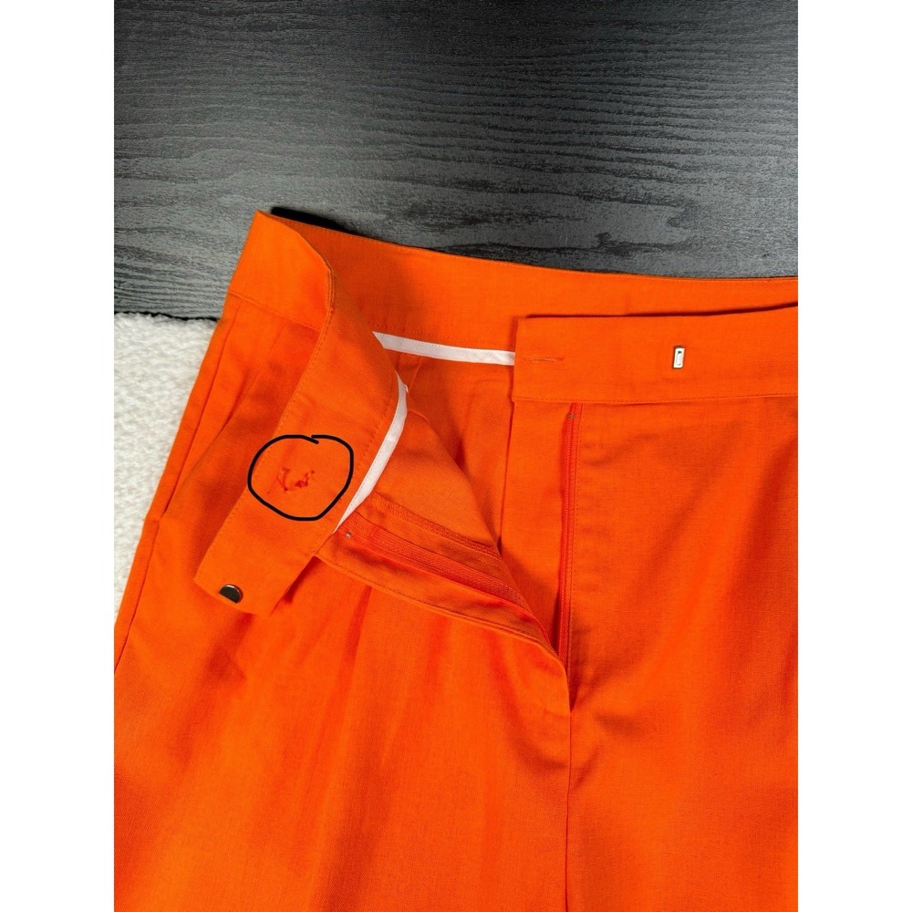 Commense Pleated Wide Leg Flare Linen Cotton Pants Orange - XL - 32x29 - Read - Picture 6 of 15